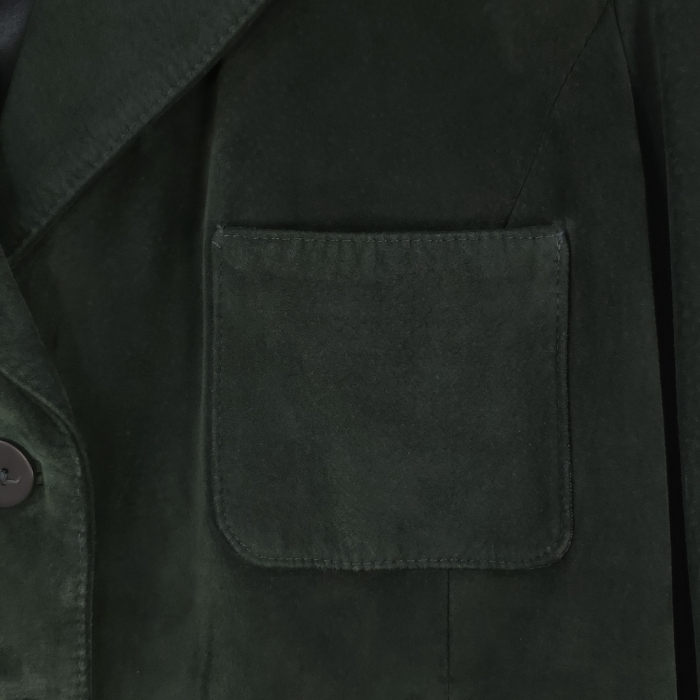 DANIER Green Suede Leather Blazer Jacket - Soft as Butter - Size L Quiet Lux - Picture 5 of 9